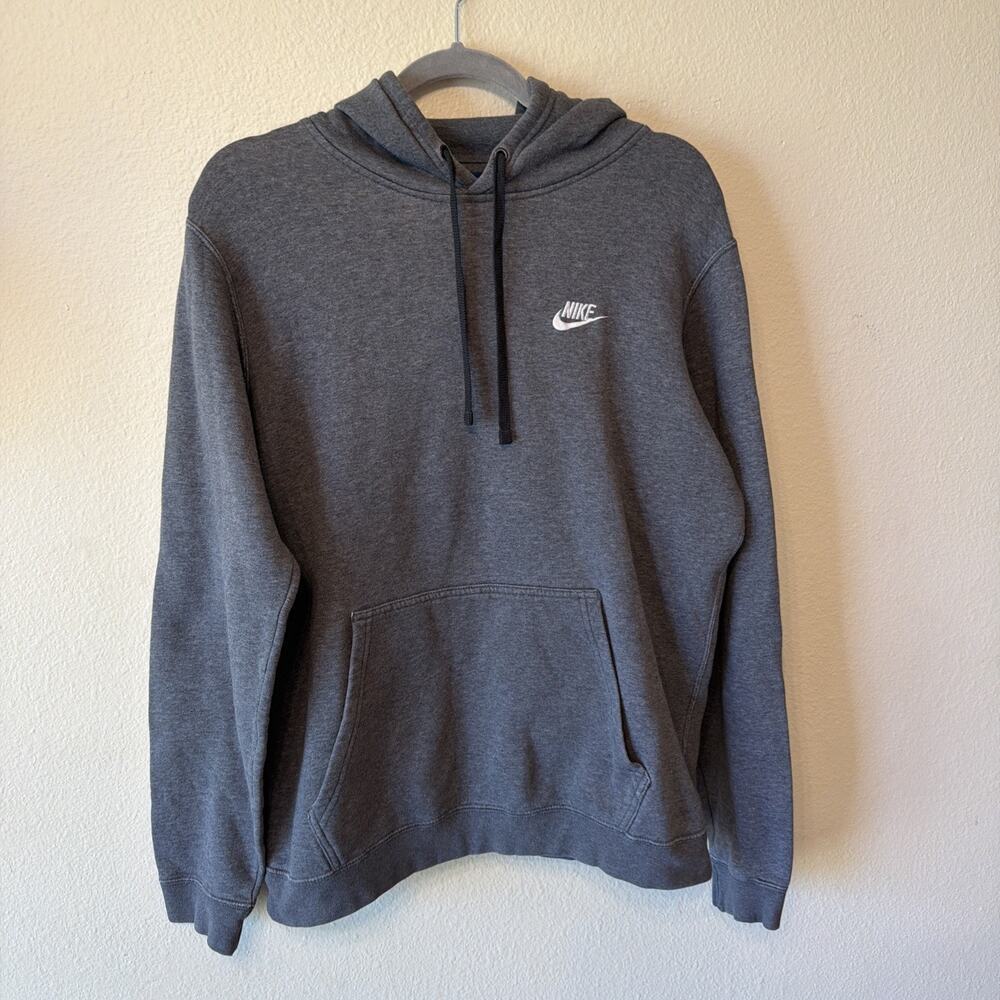 Nike Sportswear Club Fleece Pullover Hoodie Mens Medium Dark Grey Heather BV2654